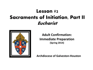 “Eucharist”? - Archdiocese of Galveston