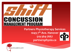 Concussion Presentation (pp) - Partners Physiotherapy Service