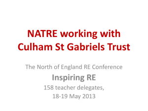 NATRE working with Culham St Gabriels Trust