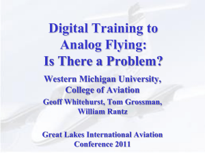 Digital Training to Analog Flying - Homepages at WMU