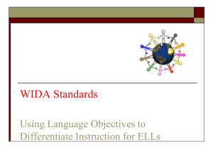 WIDA Standards: Using Language Objectives to Differentiate