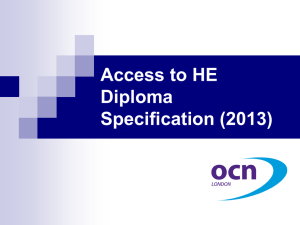New Access to HE Diploma Specification for Linking London
