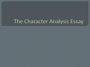 The Character Analysis Essay