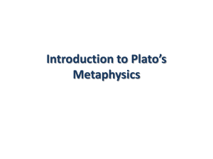 Introduction to Plato`s Metaphysics
