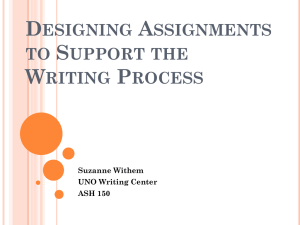 Designing Assignments to Support the Writing Process