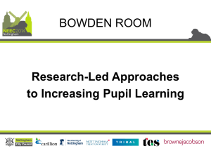 Research-Led Approaches to Increasing Pupil Learning
