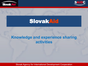 SlovakAid Knowledge and experience sharing