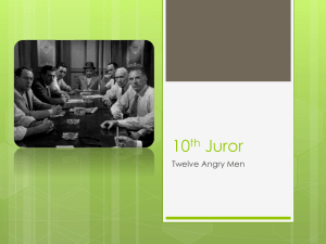 10th Juror - SASC Year 12 EAL 2013