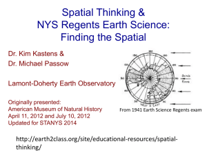 Spatial Thinking & NYS Regents Earth Science