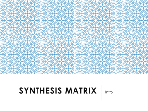 Synthesis Matrix into