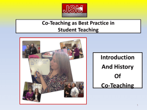 Introduction and History of Co-Teaching