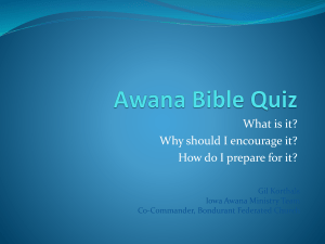 Bible Quiz - Iowa Awana