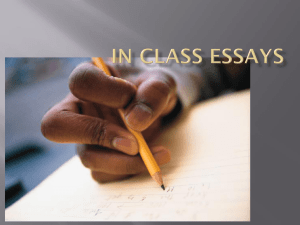 In-Class Essay Exams