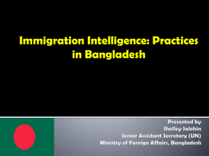 Immigration Intelligence in Bangladesh (Contd…)