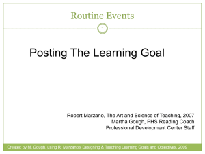 The Learning Goal