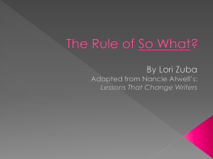 The Rule of So What?