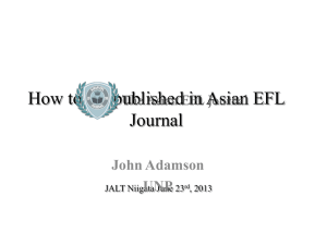 How to get published in the Asian EFL Journal group