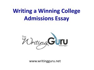 Writing a Winning College Admissions Essay