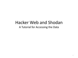 HackerWeb and Shodan Access