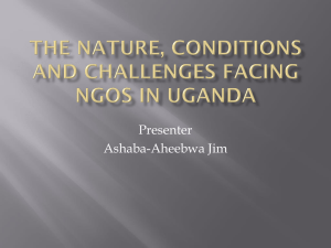 The Nature, Conditions and Challenges facing NGOs in
