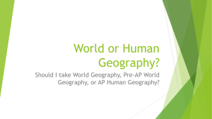 World or Human Geography! - Clear Creek Independent School