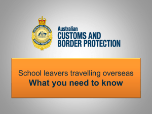 School leavers travelling overseas