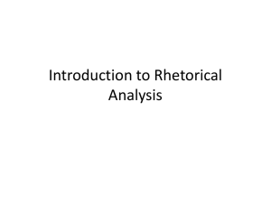 Introduction to Rhetorical Analysis