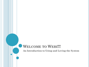 Welcome to Webi Presentation v2