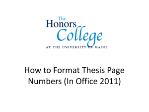 How to Format Thesis Page Numbers