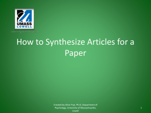 How to Synthesize Articles for a Paper