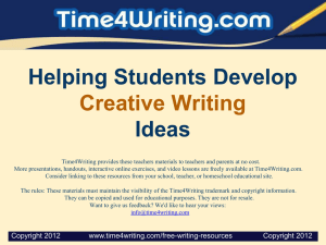 Helping Students Develop Creative Writing Ideas