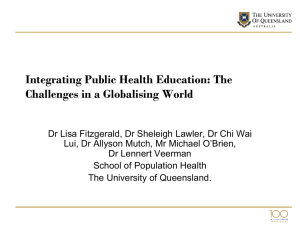 Integrating Public Health Education: The Challenges in a