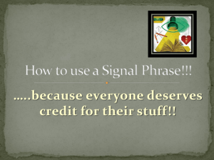 How to use a Signal Phrase!!!