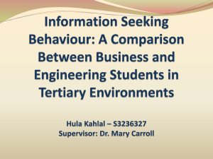 Information Seeking Behaviour: A comparison - BP140