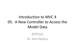 Introduction to MVC 4 05. A New Controller to Access the Model Data