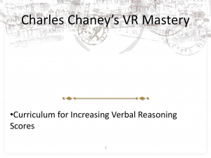 MCAT Chaney`s Verbal Reasoning Mastery Lecture Notes #2