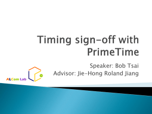 Timing sign-off with Prime Time and SOCE