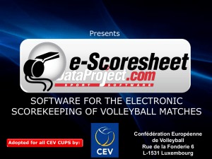 Software for the automatic scorekeeping and storage of volleyball