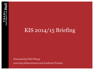 Key Information Set 2014 Briefing Session