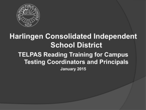 2015 TELPAS Reading Training - Harlingen CISD / Harlingen