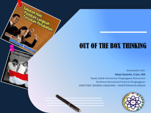 Out of The Box Thinking oleh Satya Susanto, Kemen Keuangan
