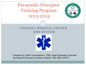 Paramedic Preceptor Training Program 2013-2014