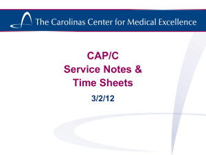 CAP/C Service Notes & Time Sheets