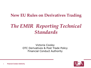 FCA: EMIR reporting technical standards
