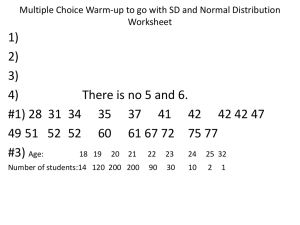 SD and Normal Distribution Worksheet