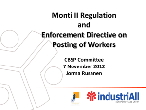 Monti II Regulation and Enforcement Directive on