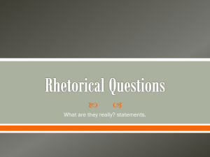 Rhetorical Questions - Vancouver Public Schools