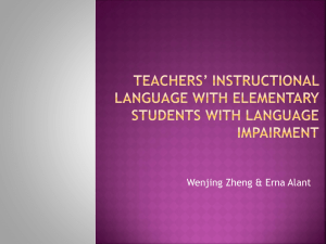 Teachers* instructional language with elementary students with