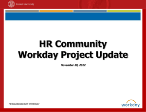 HR Community Workday Project Update