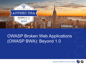 (OWASP BWA): Beyond 1.0